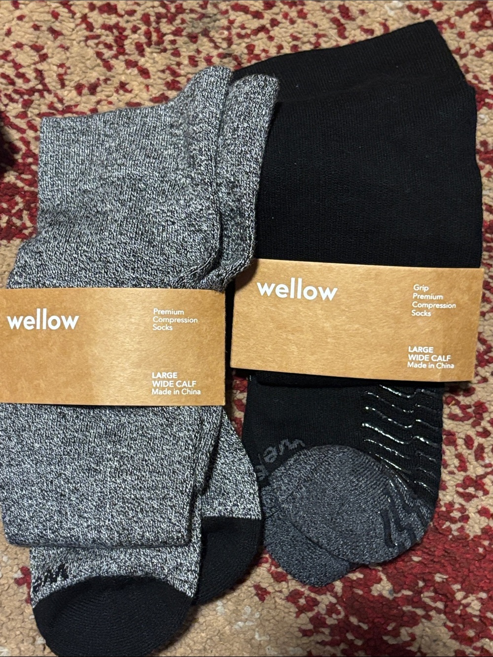 Wellow Large Wide Calf Premium Compression Socks 1 Pair